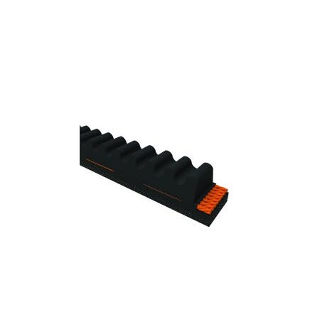 D&D 3VX366 Cogged, Wedge V-Belt, 36.6 in Outside Length, 3/8 in Top Width, 5/16 in Thickness, 1 Ribs 3VX366